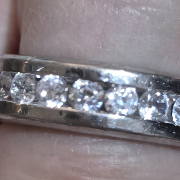 ETERNITY RING 925 STERLING SILVER SIZE 6 Heavy 8.51 Grams COMFORT BAND - Picture 6 of 8